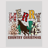 Merry Country Christmas Horse and Cactus Ready to Press DTF Transfer